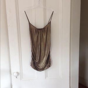 ZARA Metallic Shimmer Top Straps Side Ruching